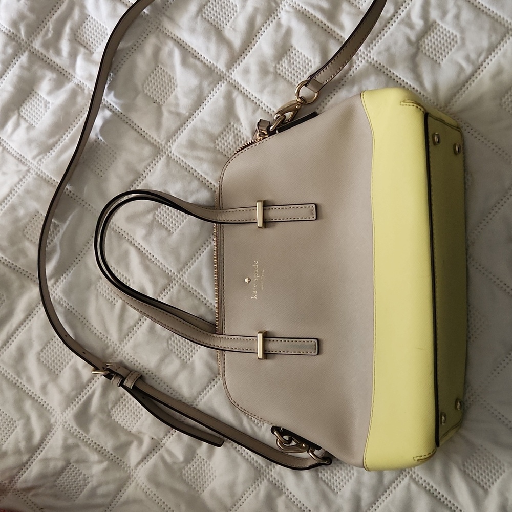 Yellow and Tan Kate Spade purse